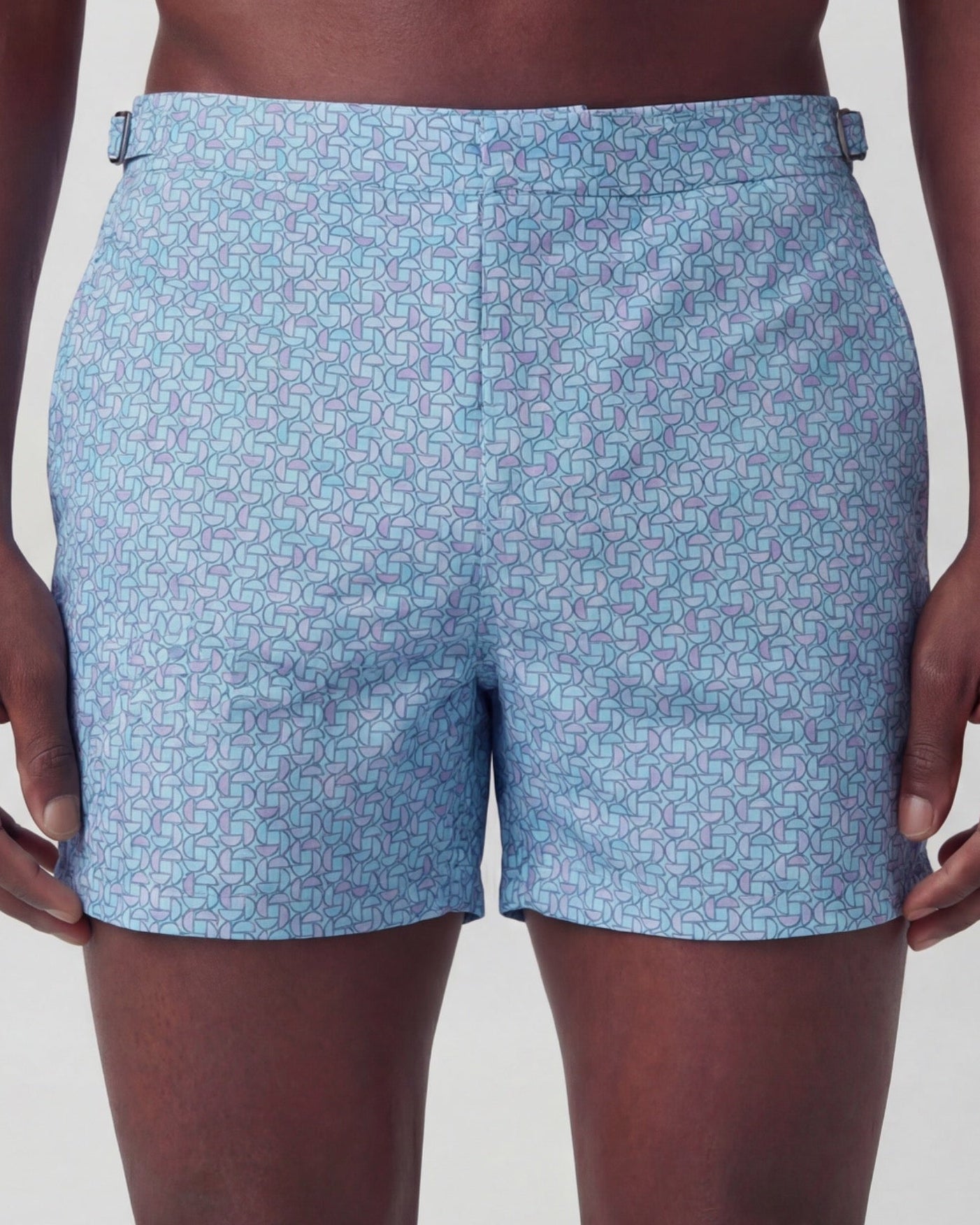NEPTUNE SLICES GEO TEAL MENS TAILORED SWIM SHORT