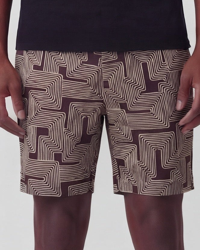 EDWARD INTER TWINE BLACK MENS FLAT FRONT SHORT