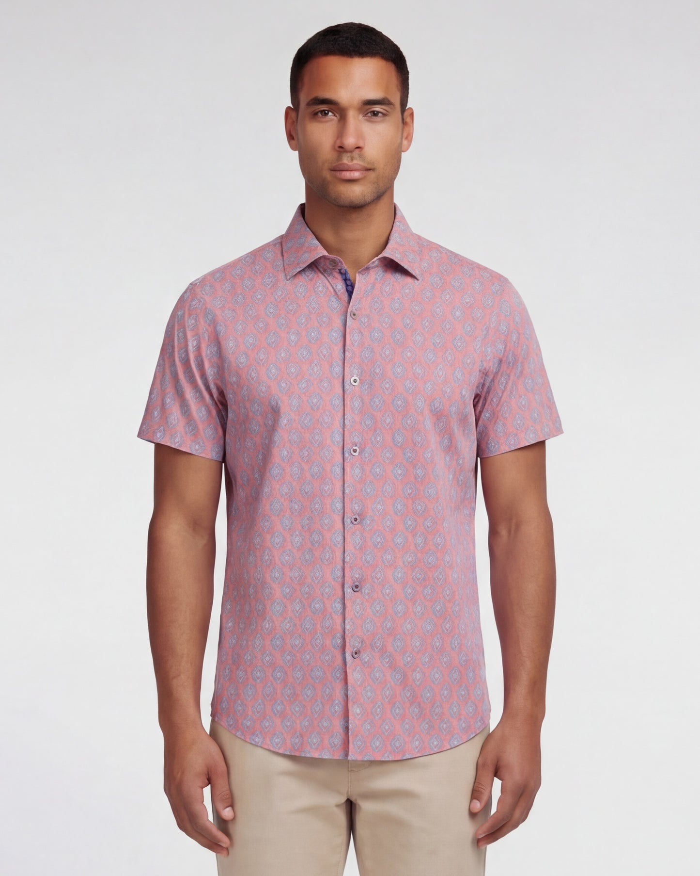 GEORGE MUD GEO CORAL MENS PRINTED BUTTON UP SHIRT