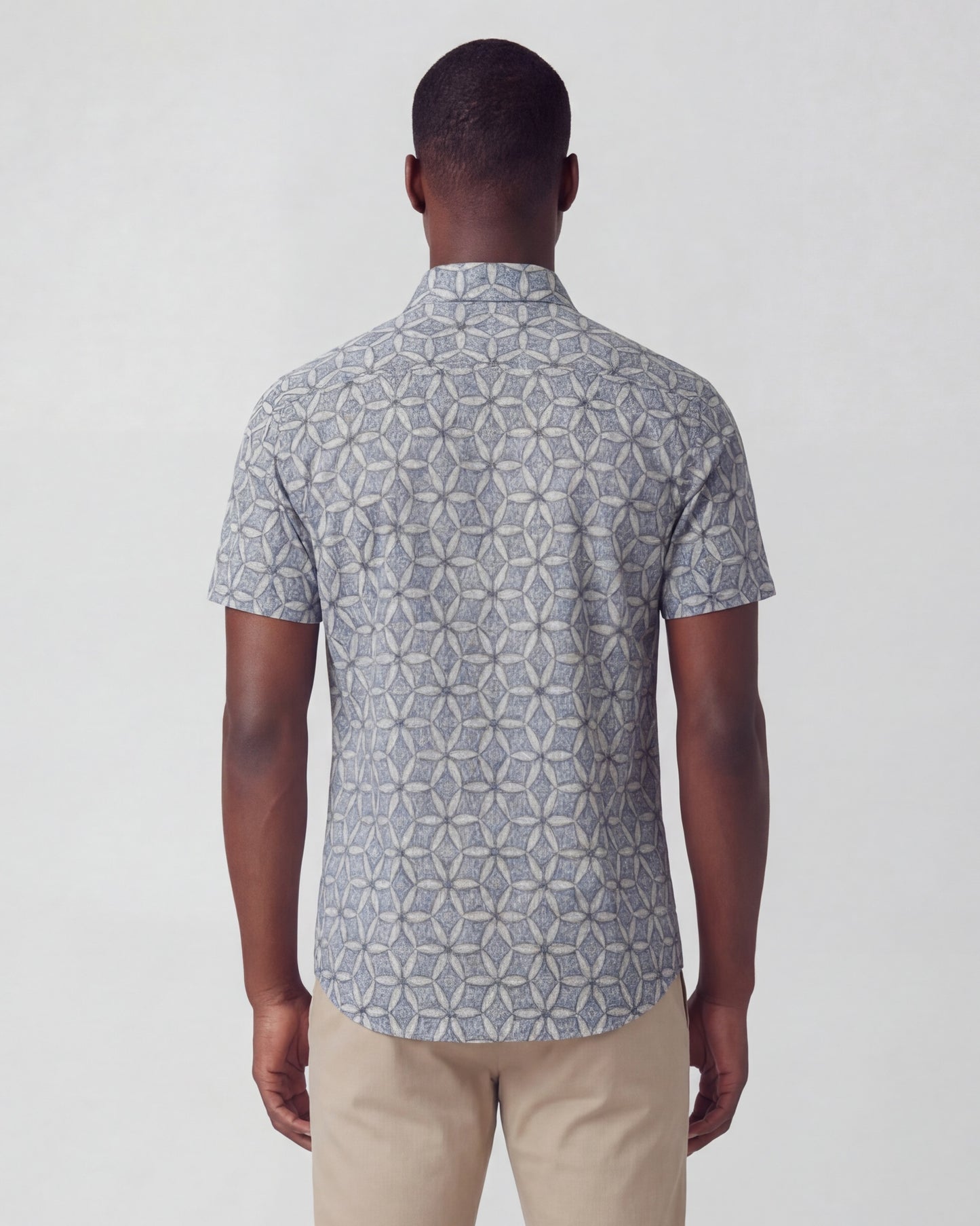 GEORGE TRIBAL NATURAL MENS PRINTED BUTTON UP SHIRT