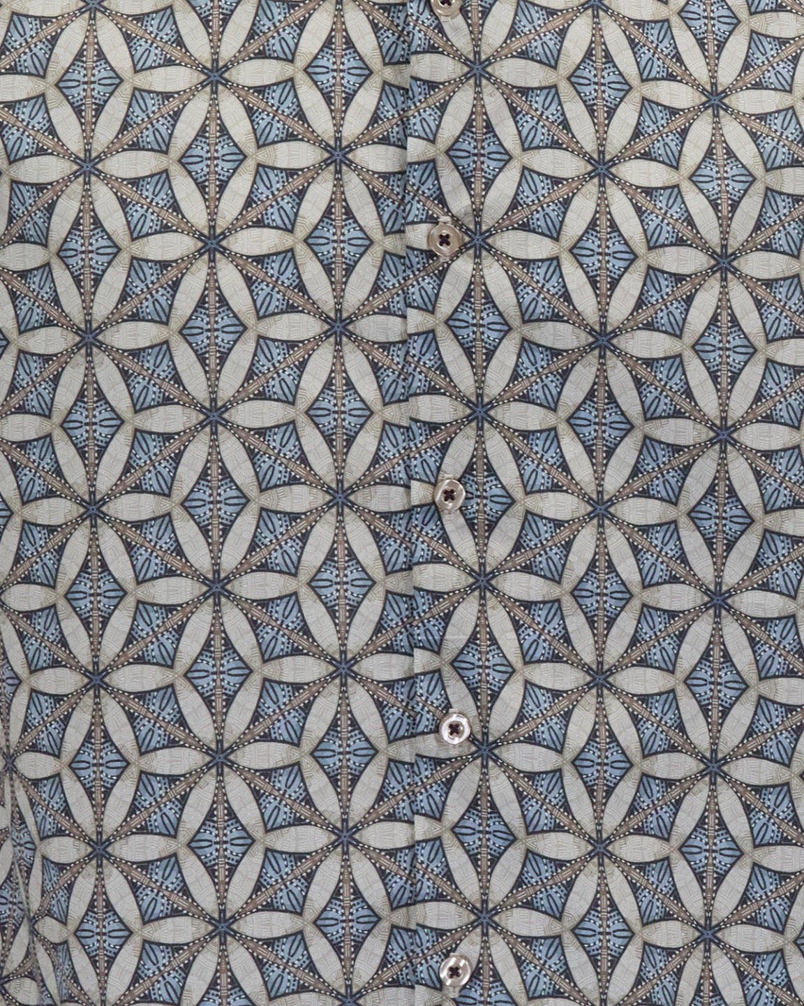 GEORGE TRIBAL NATURAL MENS PRINTED BUTTON UP SHIRT