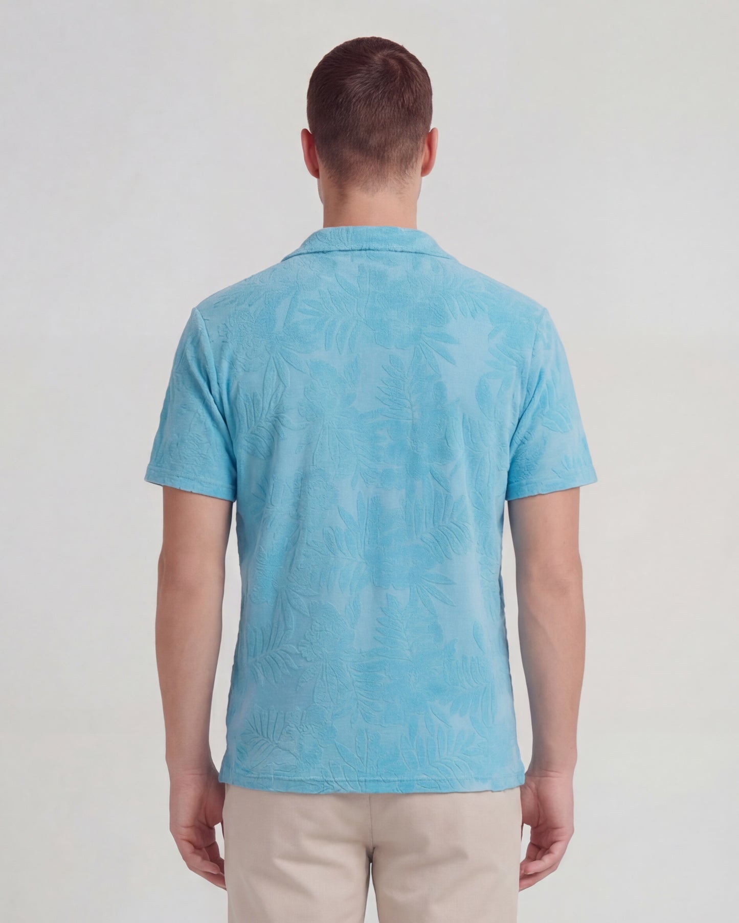 JOHNNY FARM FLORAL TOWEL POLO SHIRT - TEAL