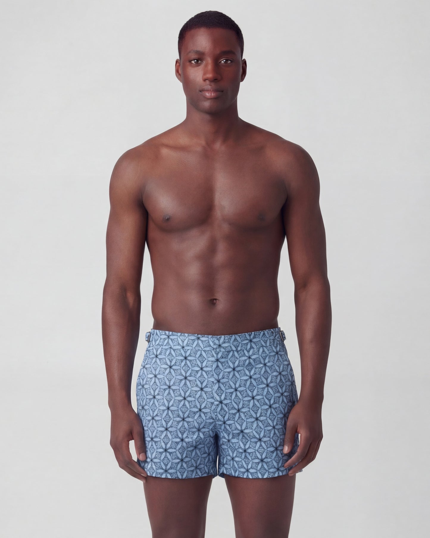 POOL TRIBAL BLUE MENS SWIM TAILORED SHORT