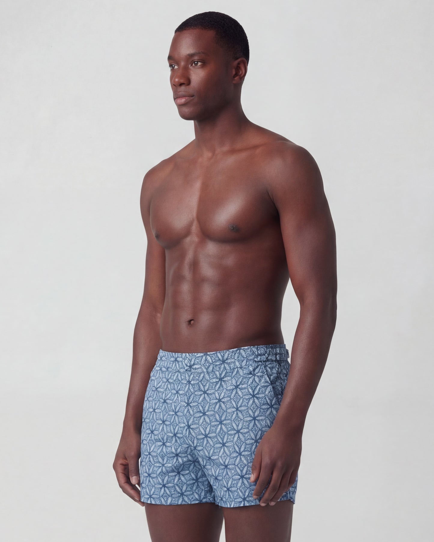 POOL TRIBAL BLUE MENS SWIM TAILORED SHORT