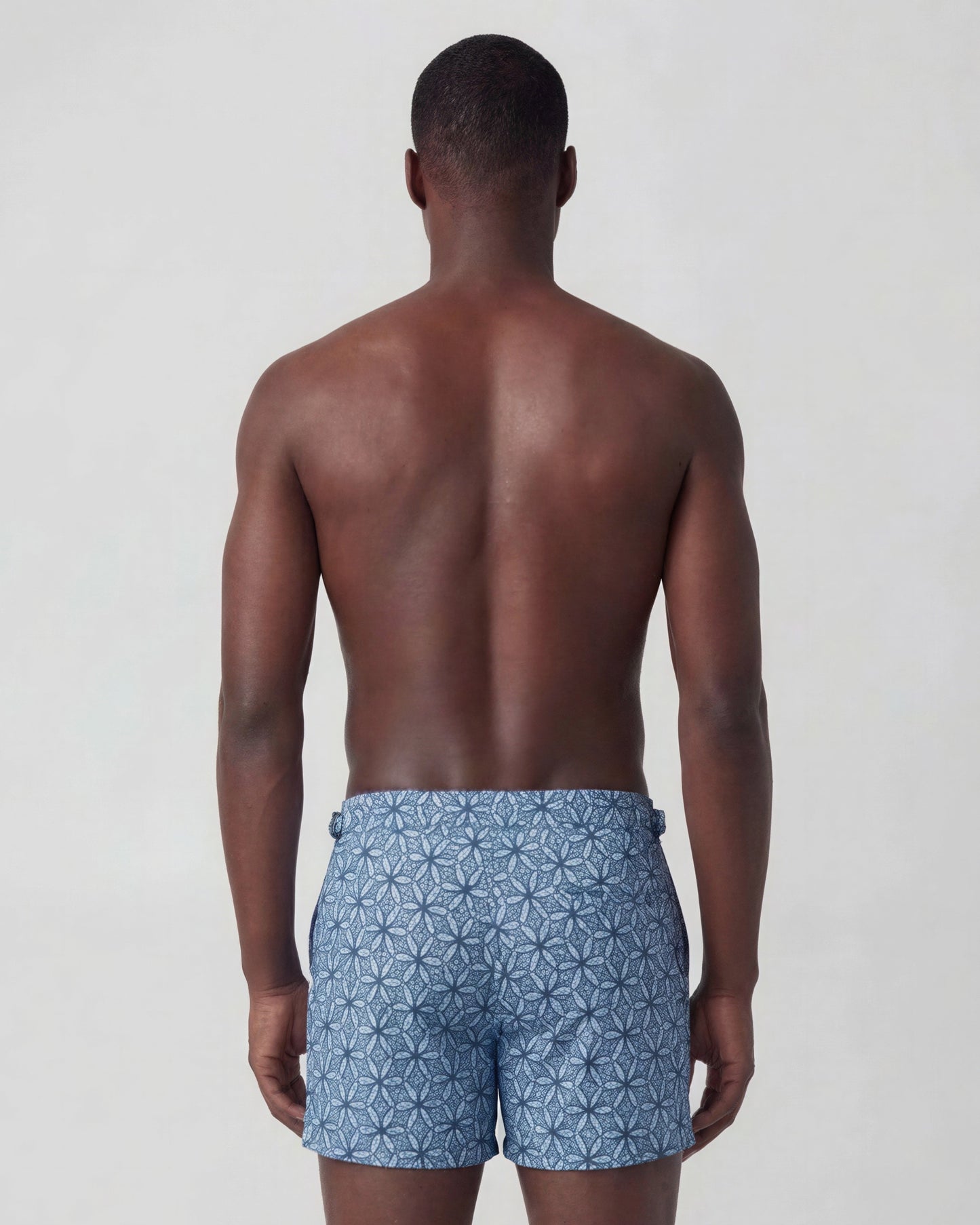 POOL TRIBAL BLUE MENS SWIM TAILORED SHORT