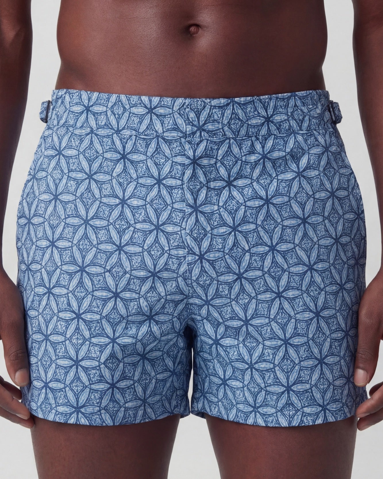 POOL TRIBAL BLUE MENS SWIM TAILORED SHORT
