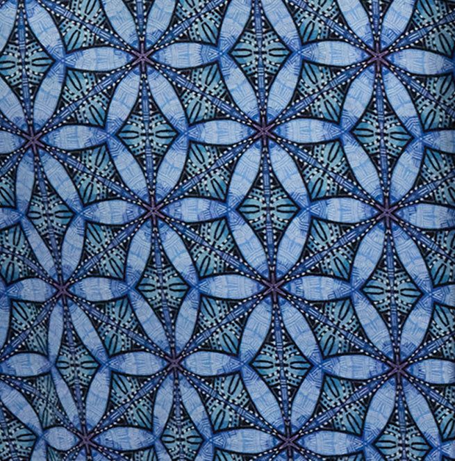 TOBIAS TRIBAL BLUE MENS MERINO WOOL BUTTON-UP SHIRT