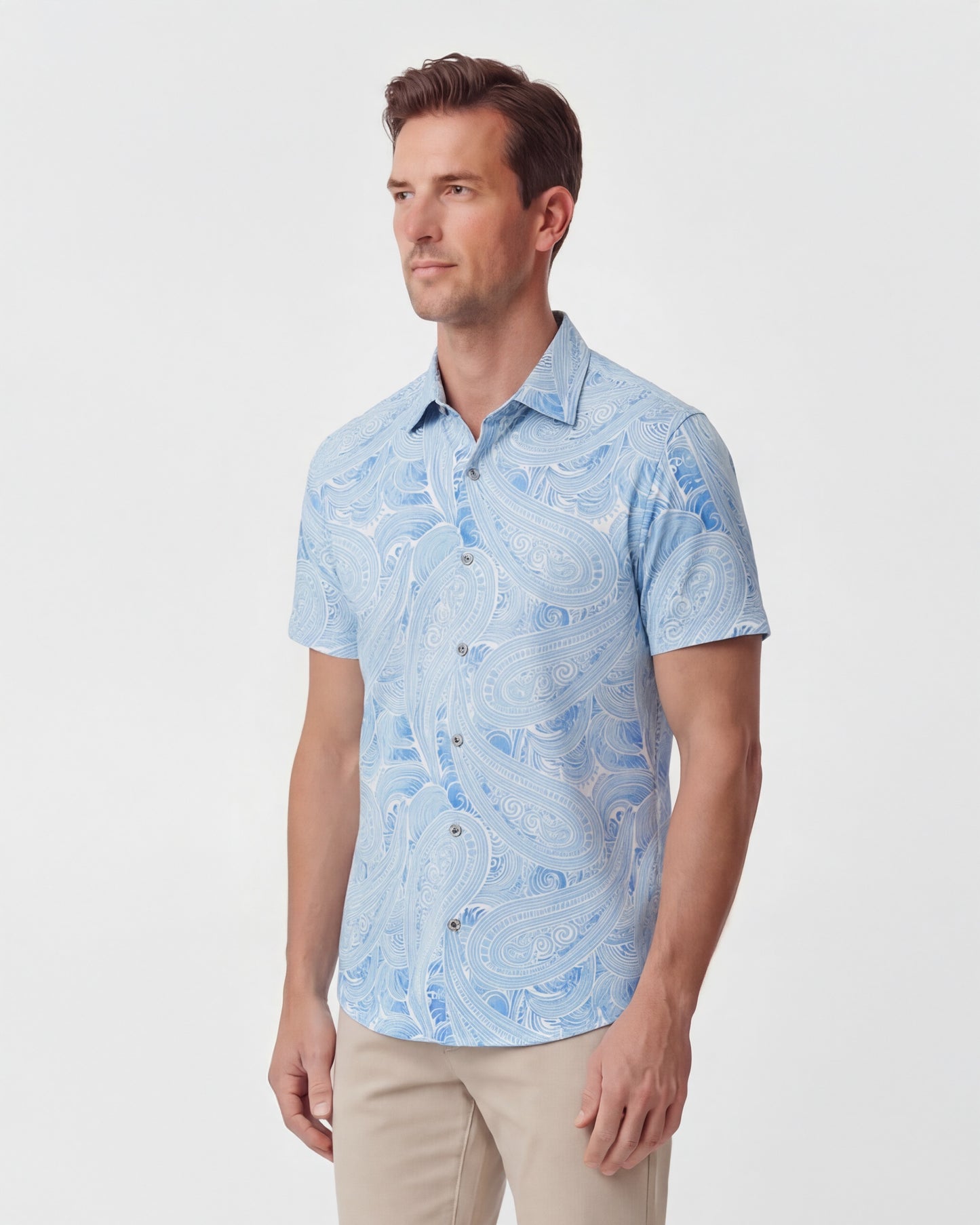 TYLER MARAKESH PAISLEY TEAL MENS SHORT SLEEVE SHIRT