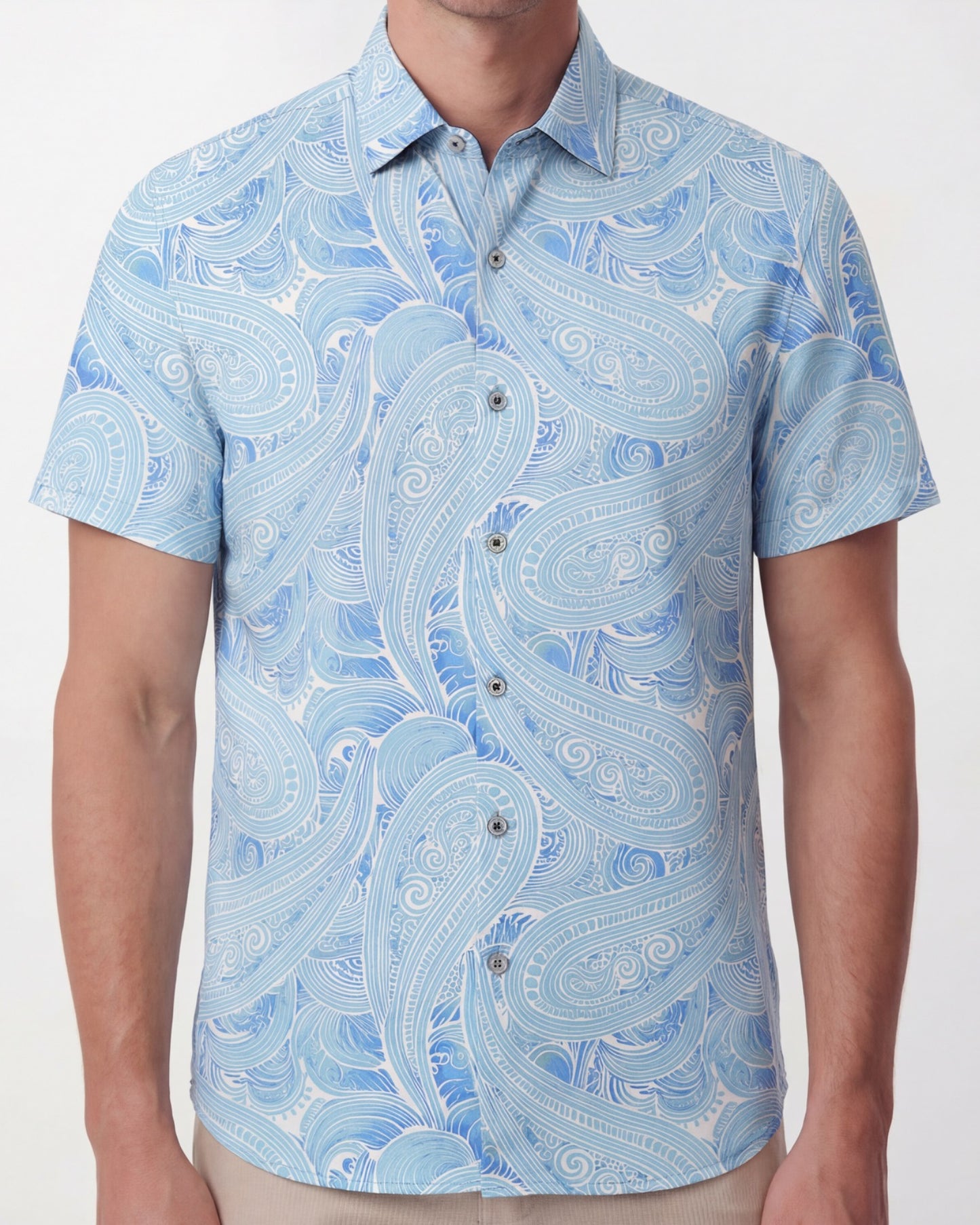 TYLER MARAKESH PAISLEY TEAL MENS SHORT SLEEVE SHIRT
