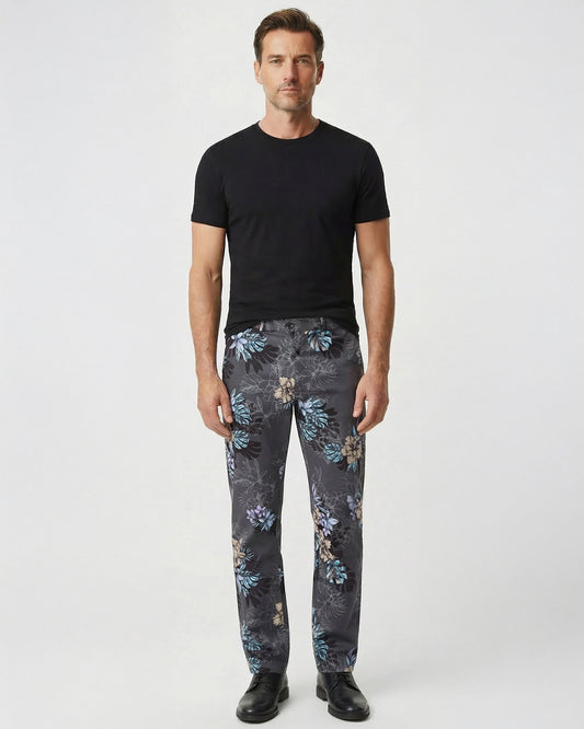 JACK EXOTIC FLORAL BLACK MENS FLAT FRONT PANT