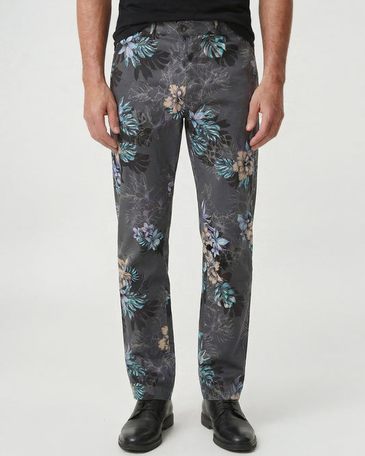 JACK EXOTIC FLORAL BLACK MENS FLAT FRONT PANT