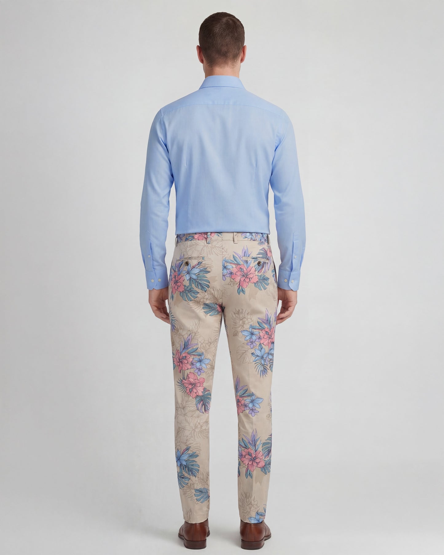 JACK EXOTIC FLORAL NEUTRAL MENS FLAT FRONT PANT