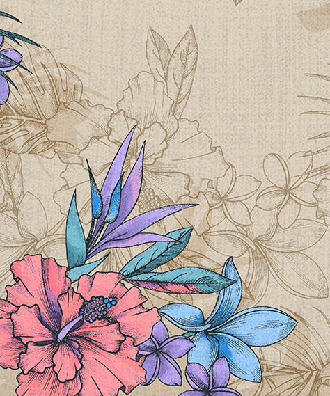 JACK EXOTIC FLORAL NEUTRAL MENS FLAT FRONT PANT