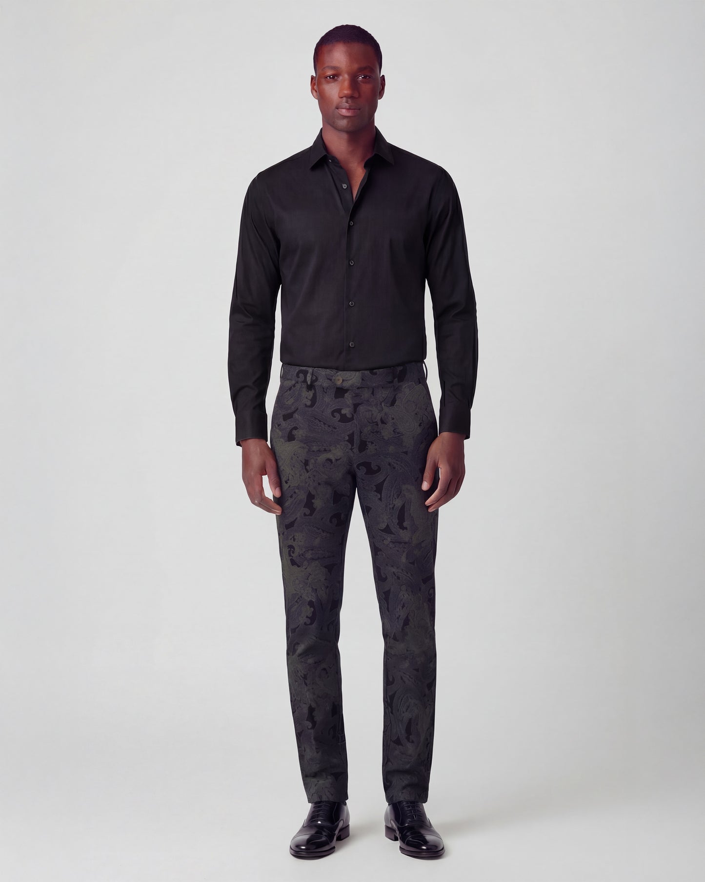 JACK PAISLEY EXPLOSION BLACK MENS FLAT FRONT PANT