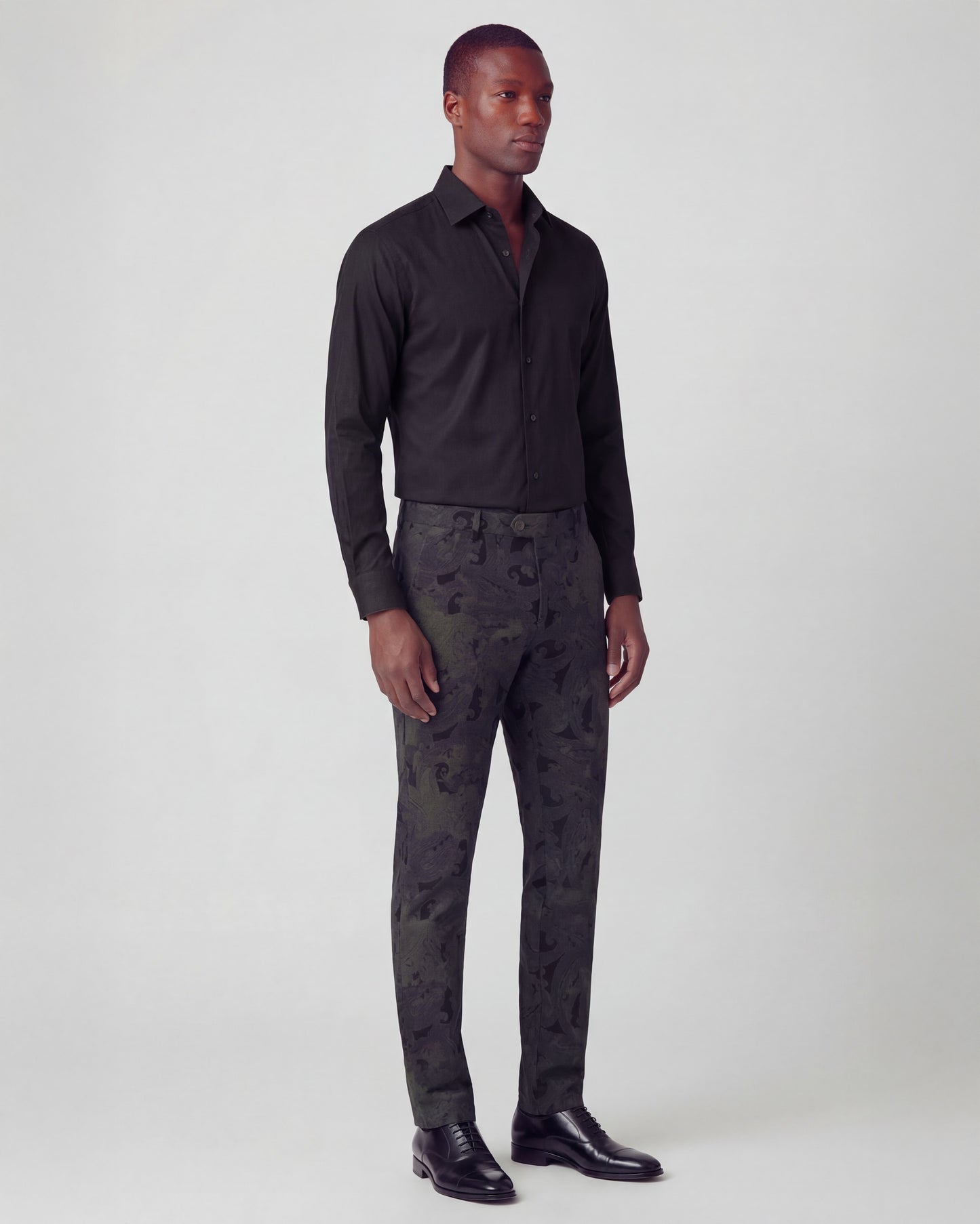 JACK PAISLEY EXPLOSION BLACK MENS FLAT FRONT PANT