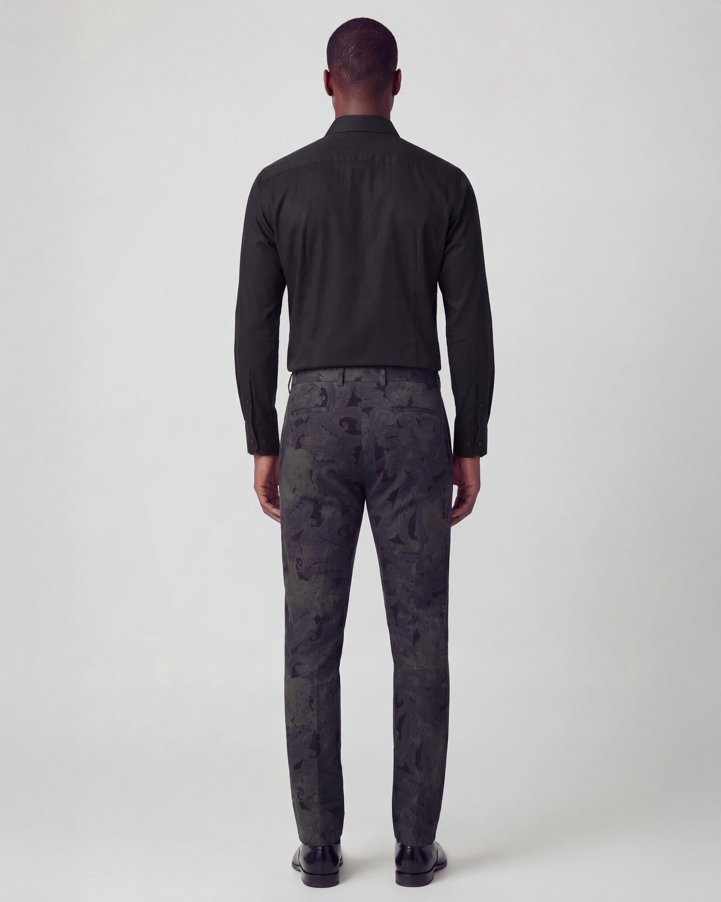 JACK PAISLEY EXPLOSION BLACK MENS FLAT FRONT PANT