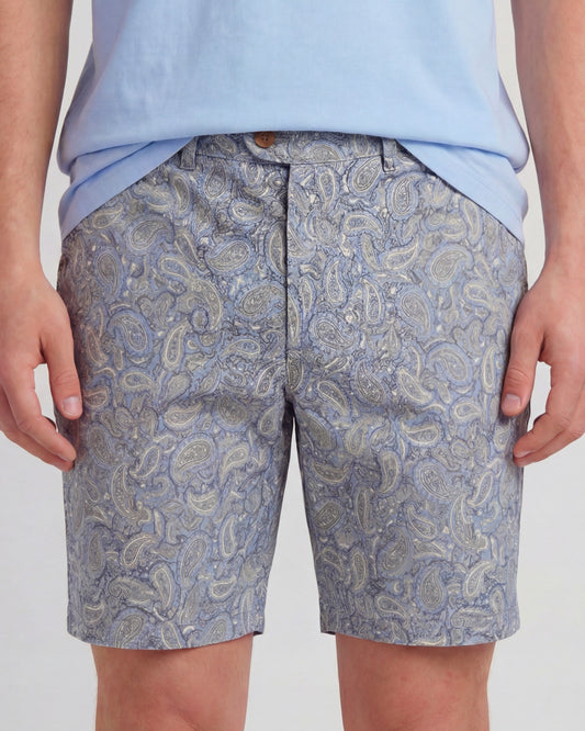 JOHN PAISLEY PILE NATURAL MENS FLAT FRONT SHORT