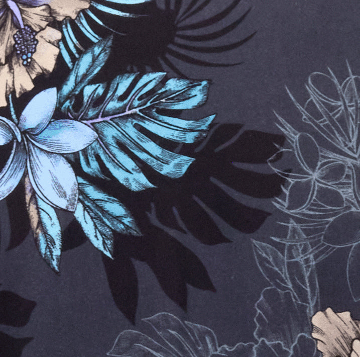 MAZE EXOTIC FLORAL BLACK MENS VNECK TEE