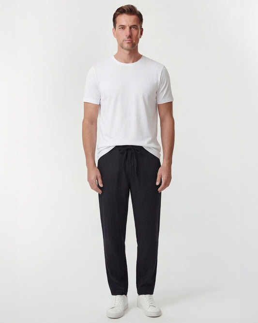 DEVON LINEN PANT - BLACK