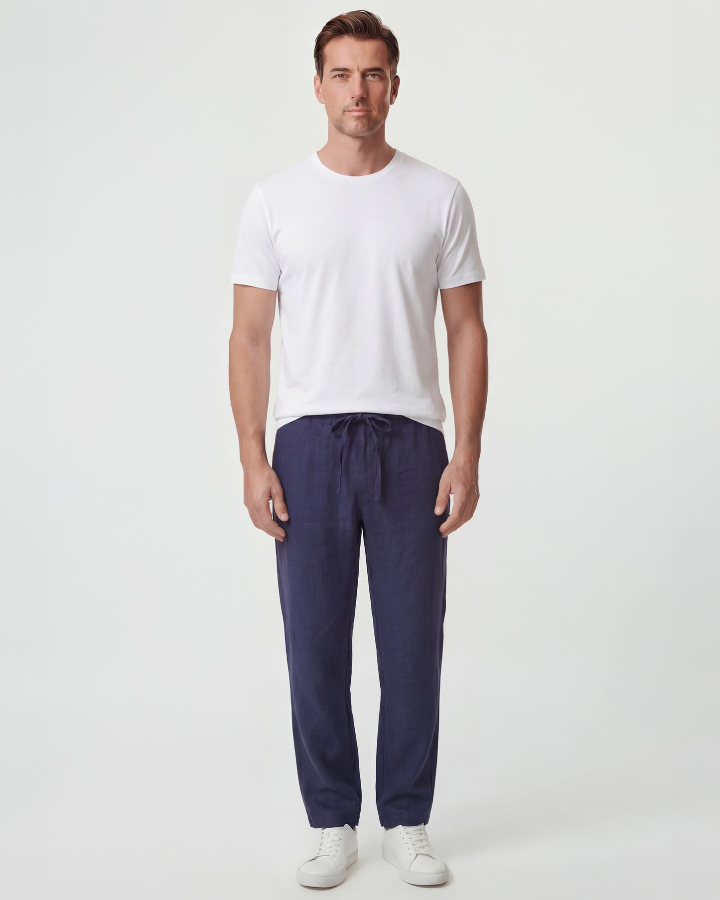 DEVON LINEN PANT - NAVY