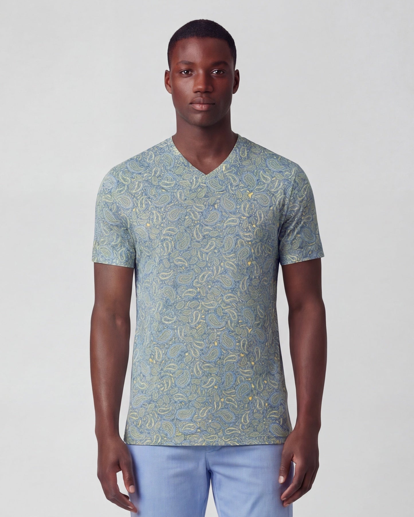 MAZE PAISLEY PILE SUNSHINE MENS VNECK TEE