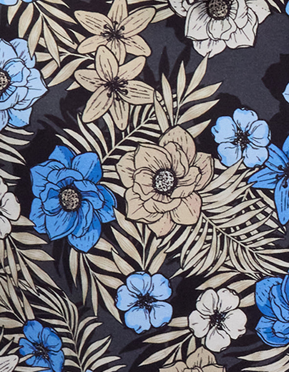 PIETRO TROPICAL MIX BLACK MENS KNIT POLO