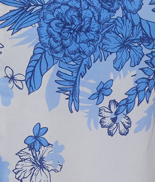 SCOTT MONO FLORAL WHITE MENS PRINTED BUTTON UP SHIRT