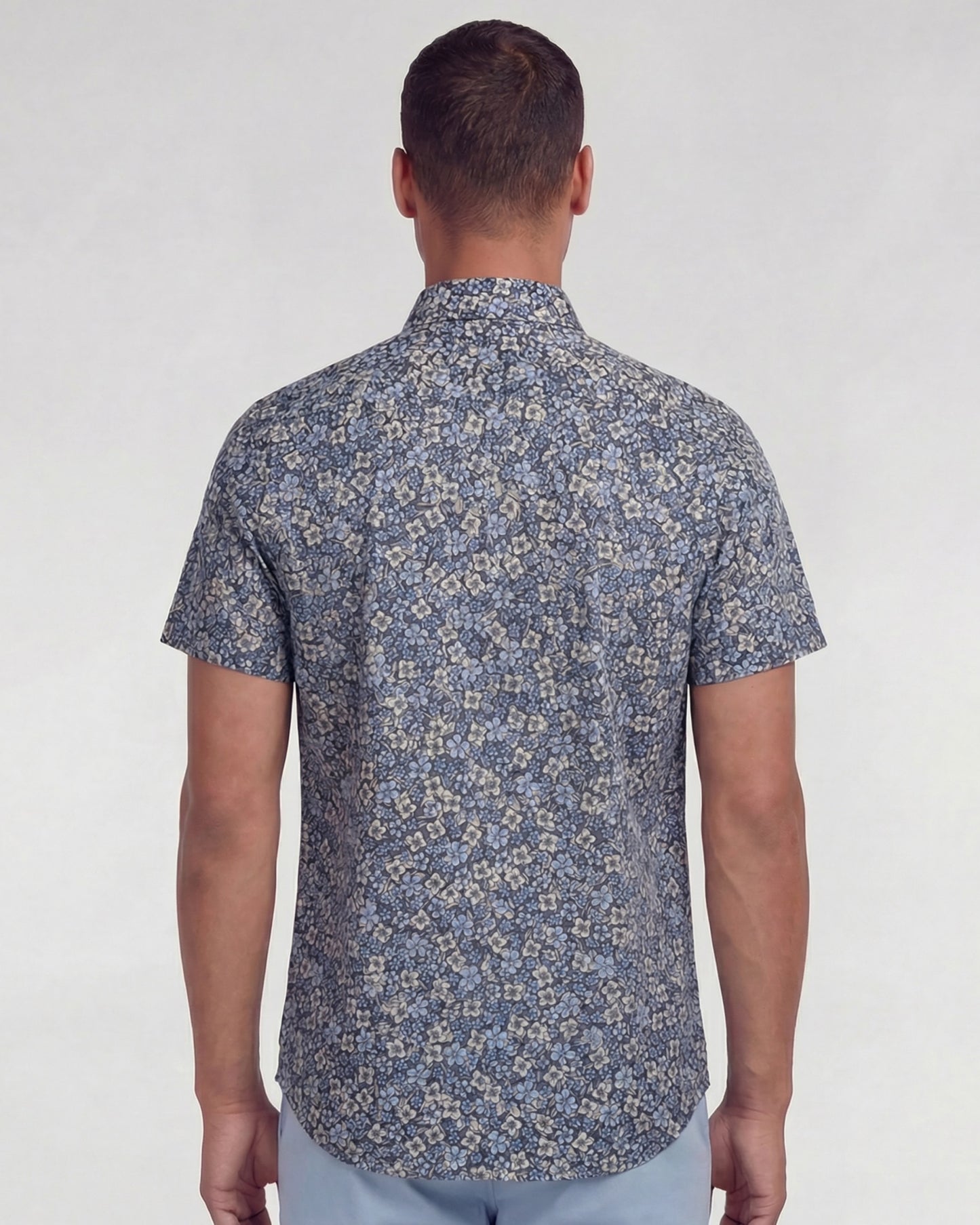 TIM FLORAL FIELD BLACK MENS PRINTED SHIRT