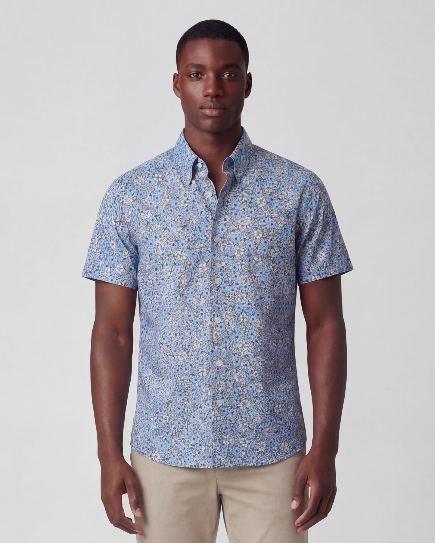 TIM FLORAL FIELD BLUE MENS PRINTED SHIRT