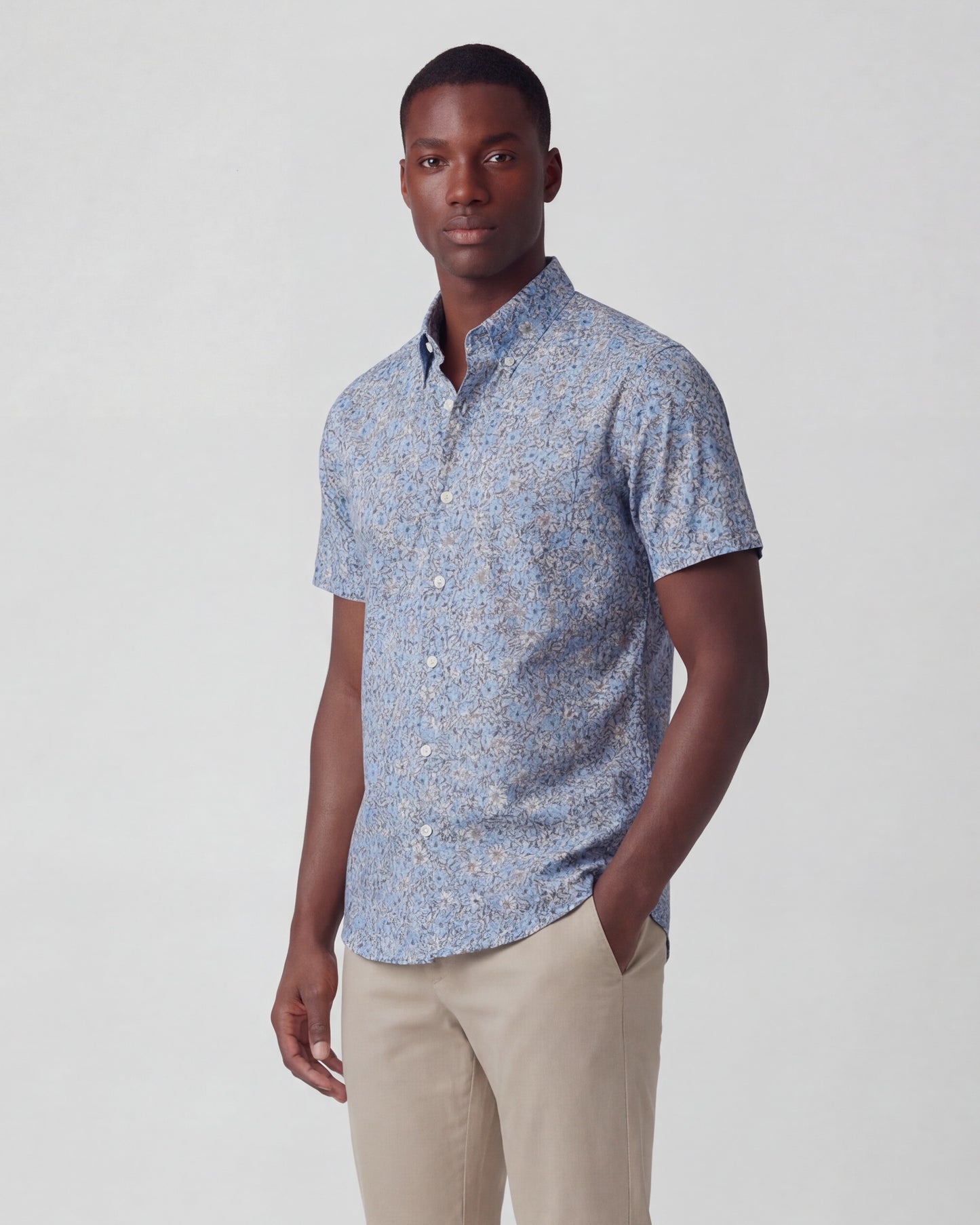 TIM FLORAL FIELD BLUE MENS PRINTED SHIRT