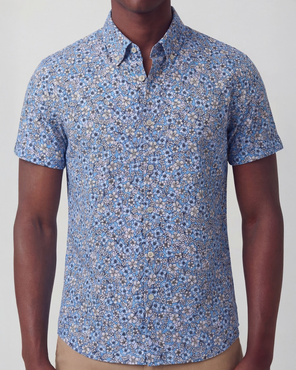 TIM FLORAL FIELD BLUE MENS PRINTED SHIRT