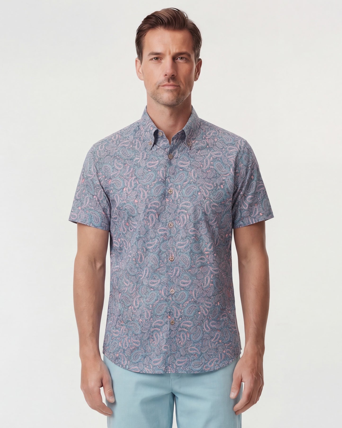 TIM PAISLEY PILE CORAL MENS PRINTED SHIRT