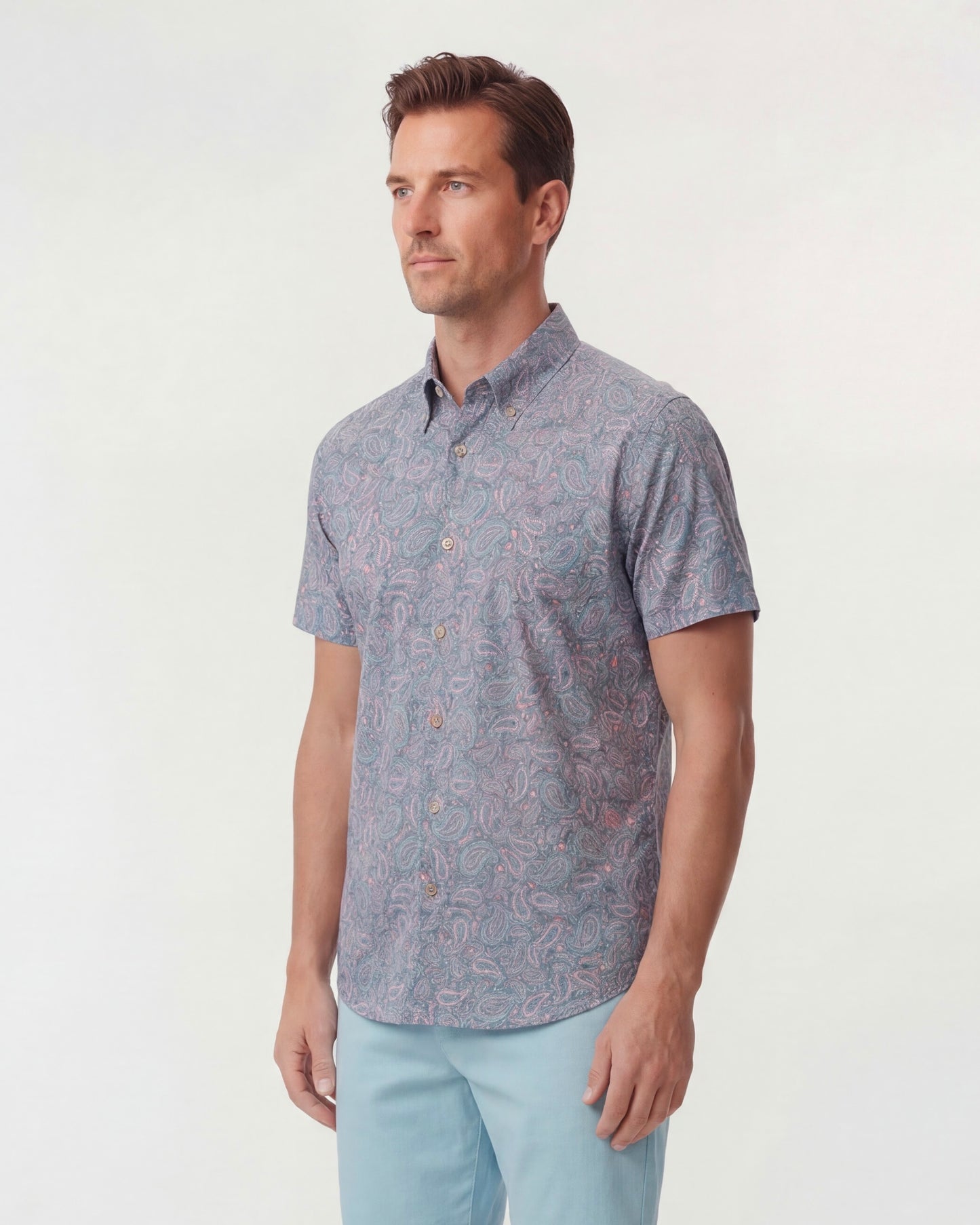 TIM PAISLEY PILE CORAL MENS PRINTED SHIRT