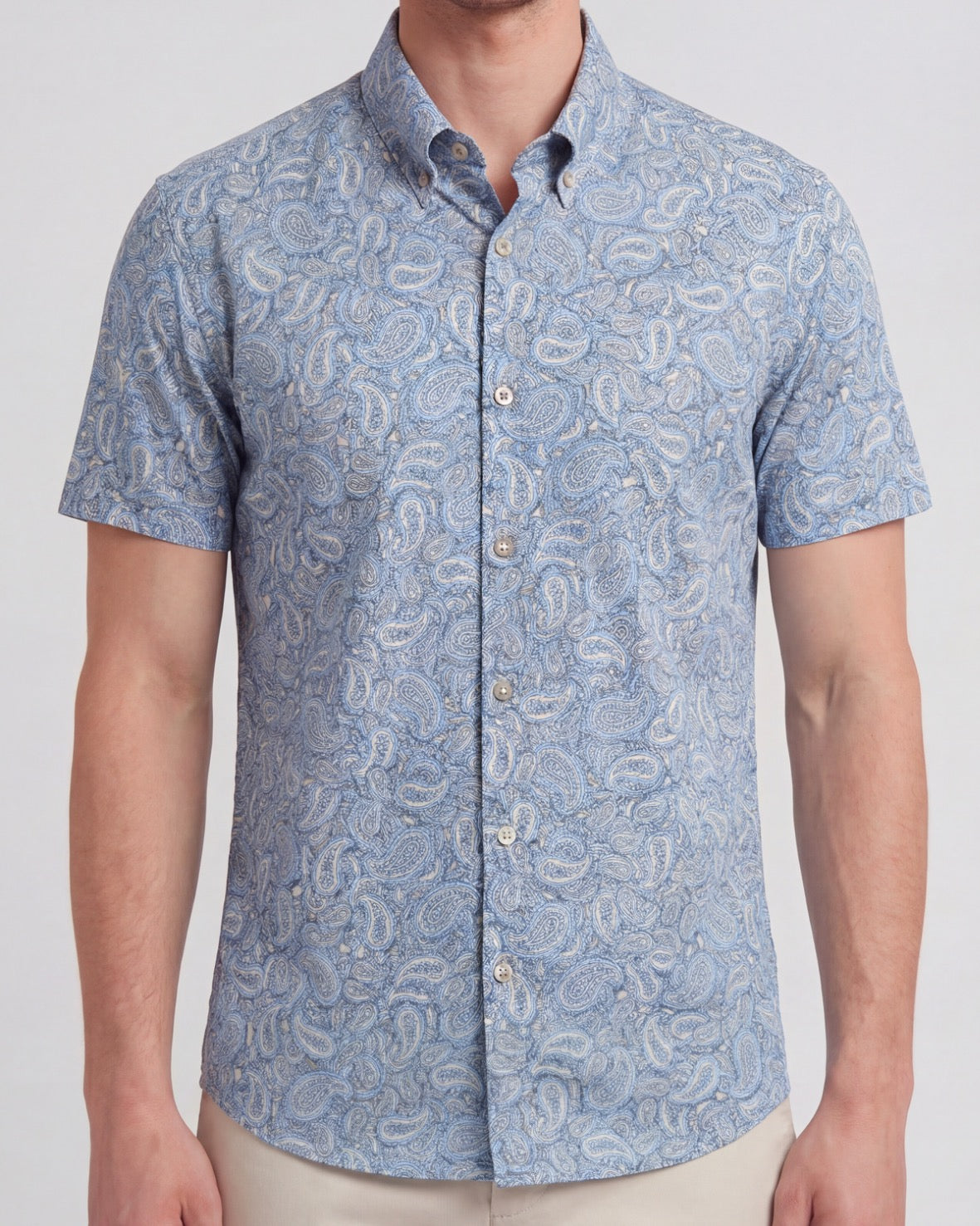 TIM PAISLEY PILE NATURAL MENS PRINTED BUTTON UP SHIRT