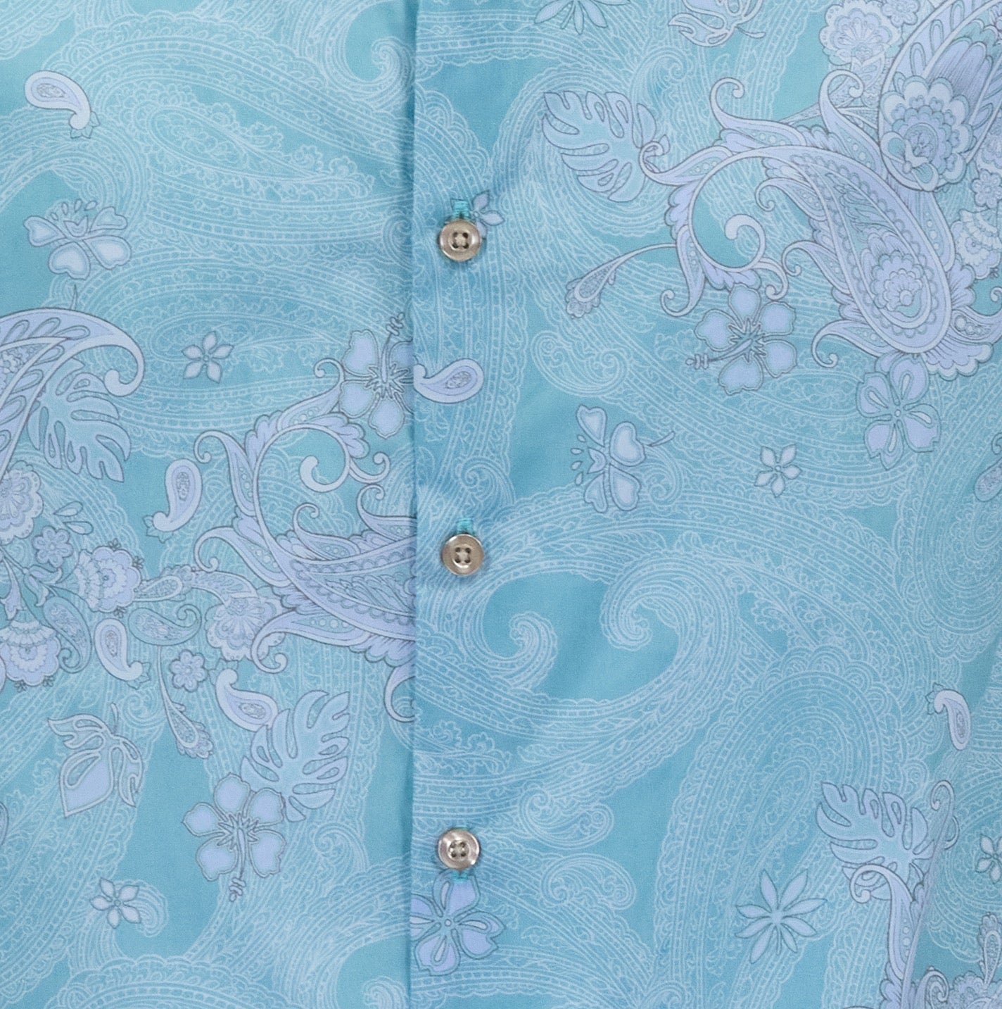 TODD PAISLEY EXPLOSION TEAL MENS KNIT SHIRT