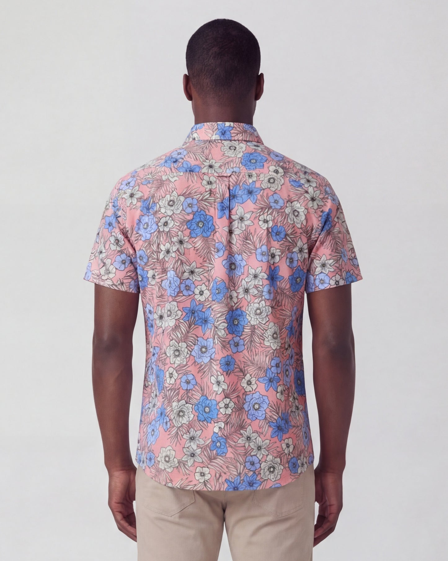 TODD TROPICAL MIX CORAL MENS KNIT SHIRT