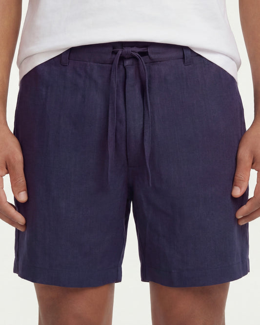 DEVONSHIRE LINEN SHORT - NAVY