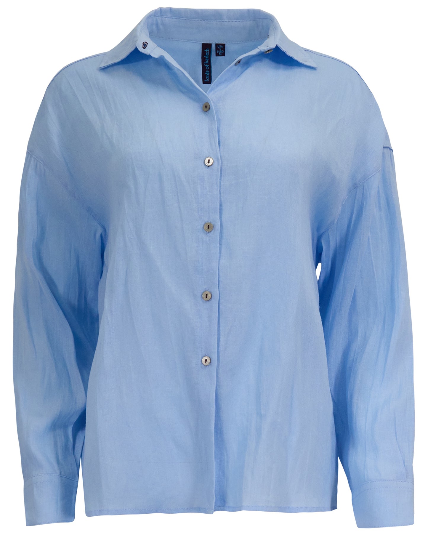 LYDIA BLUE WOMENS LINEN SHIRT