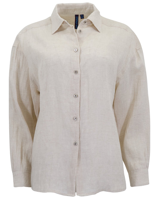 LYDIA NATURAL WOMENS LINEN SHIRT