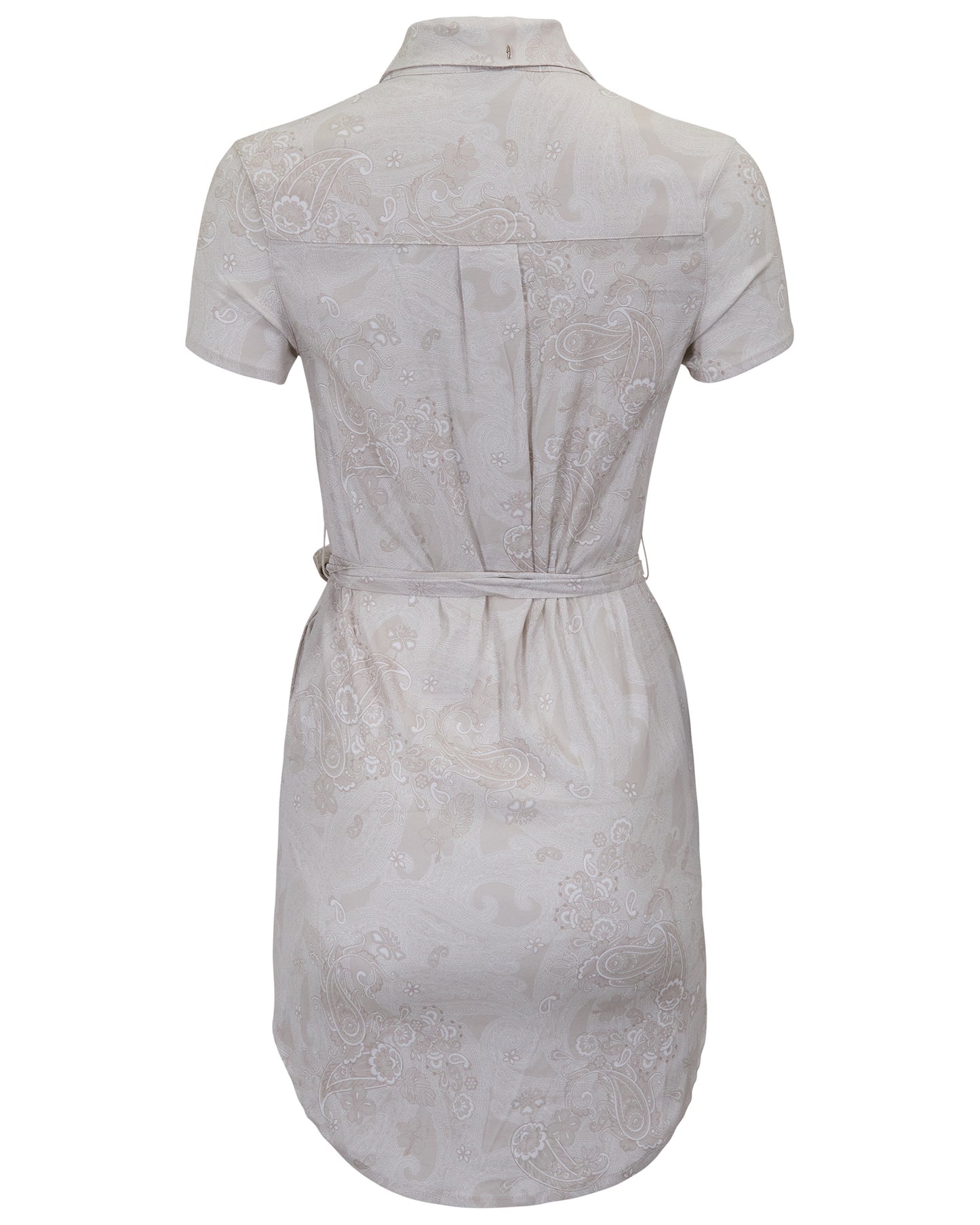 CRYSTAL PAISLEY EXPLOSION IVORY WOMENS SHIRT DRESS