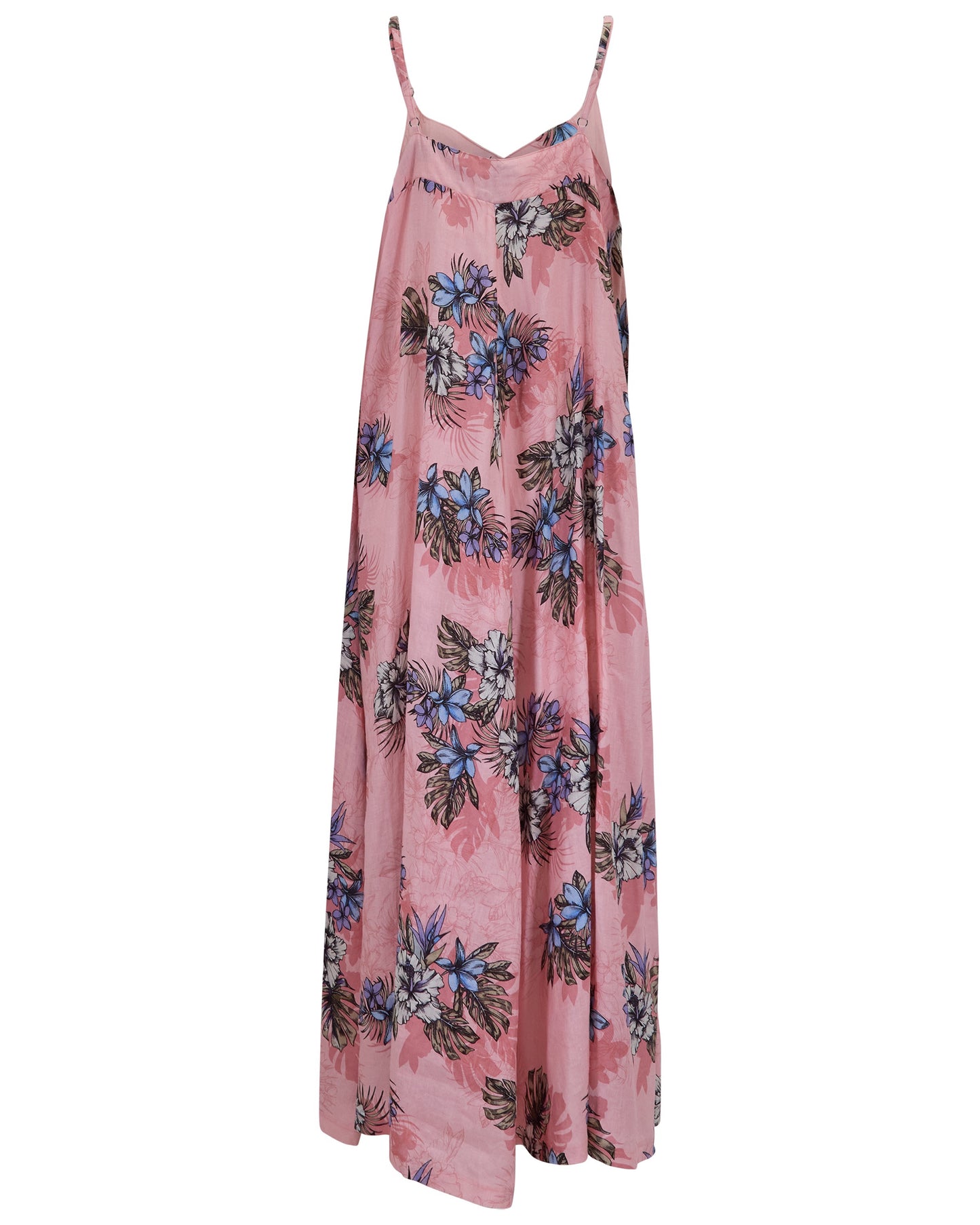 DORA EXOTIC FLORAL CORAL WOMENS LINEN OVERSIZED DRESS