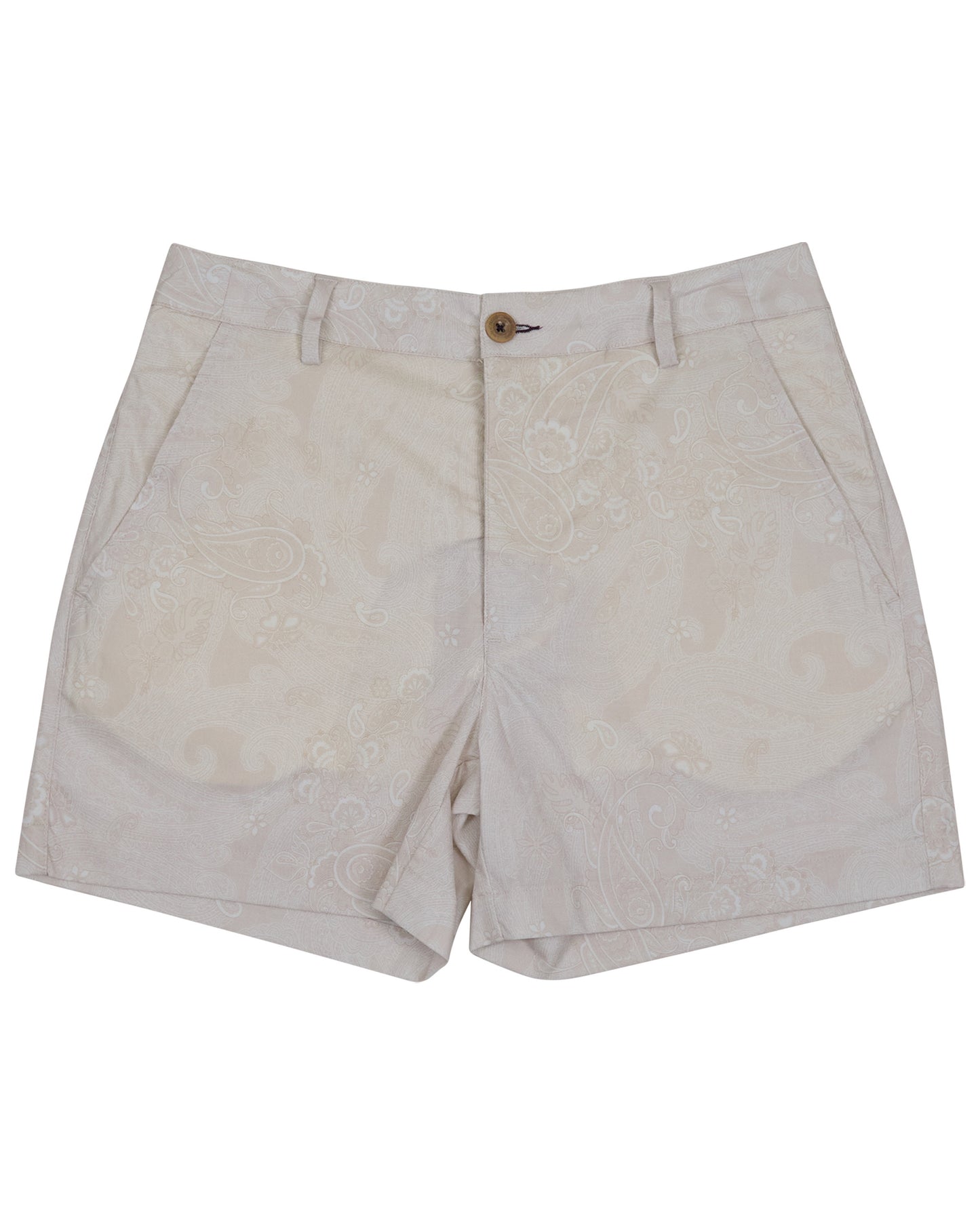 FREDA PAISLEY EXPLOSION IVORY WOMENS TAILORED SHORT