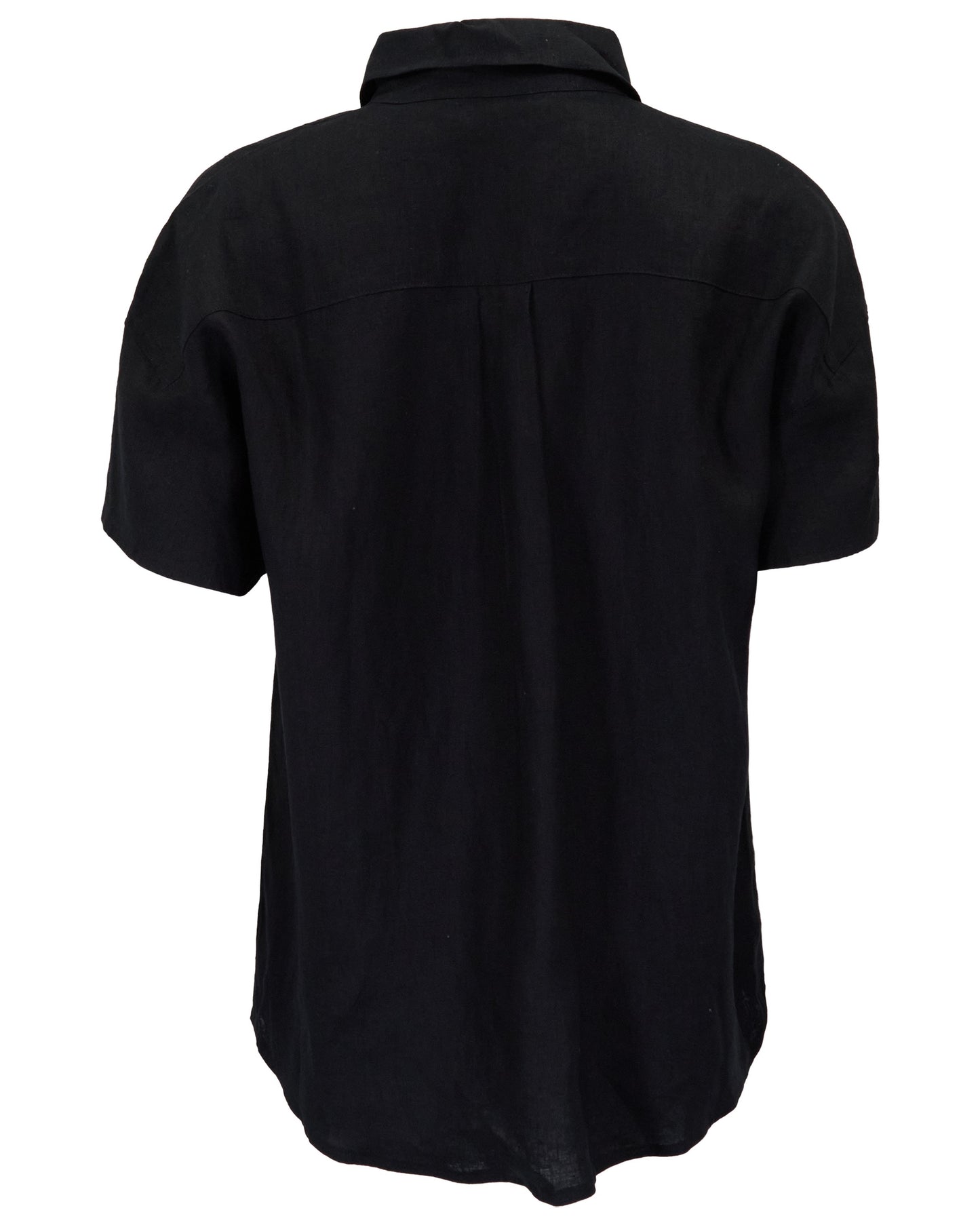 LARA BLACK WOMENS RELAXED LINEN SHIRT