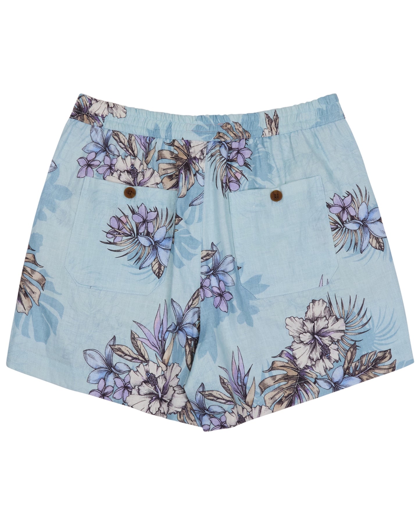 LEANNE EXOTIC FLORAL TEAL WOMENS DRAWSTRING SHORT