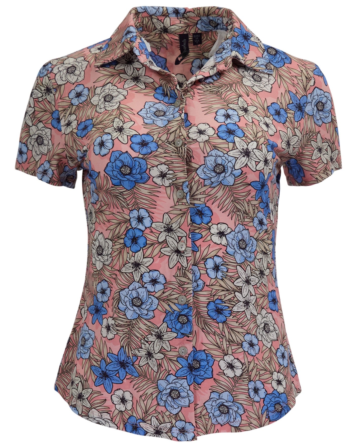 SHELLEY TROPICAL MIX CORAL WOMENS PRINTED SHIRT