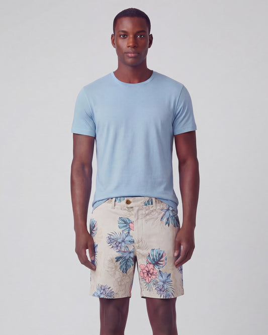 JOHN EXOTIC FLORAL NEUTRAL MENS FLAT FRONT SHORT