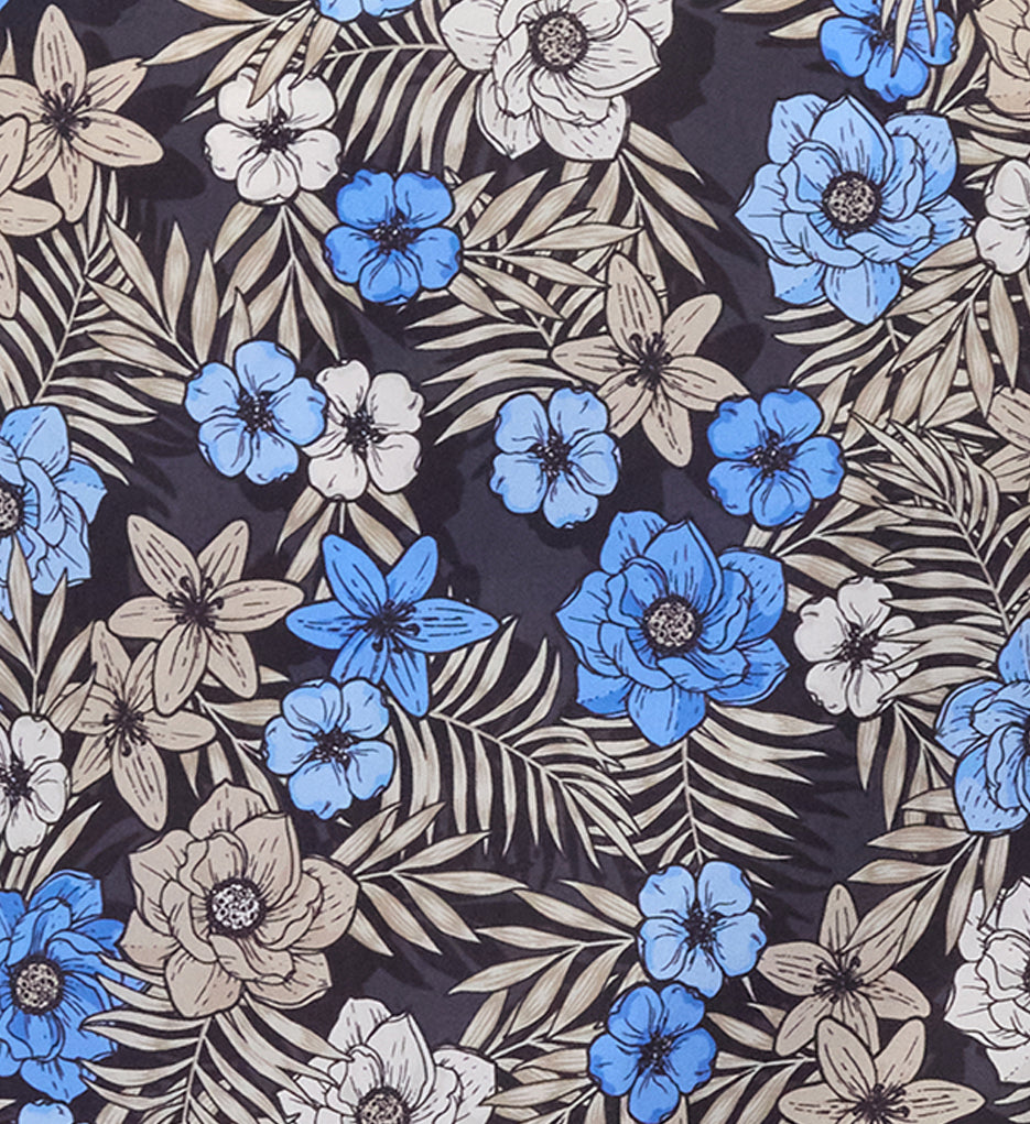 SCOTT TROPICAL MIX BLACK MENS PRINTED BUTTON UP SHIRT