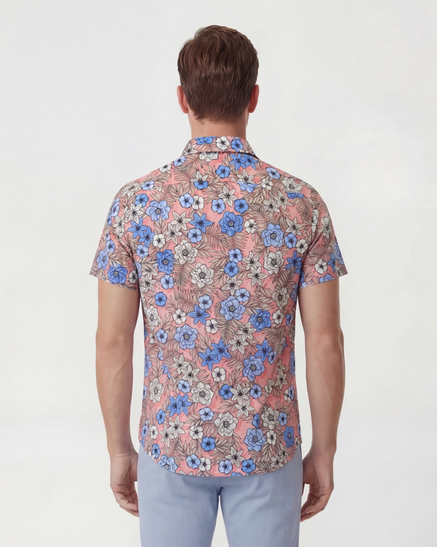 SCOTT TROPICAL MIX CORAL MENS PRINTED SHIRT
