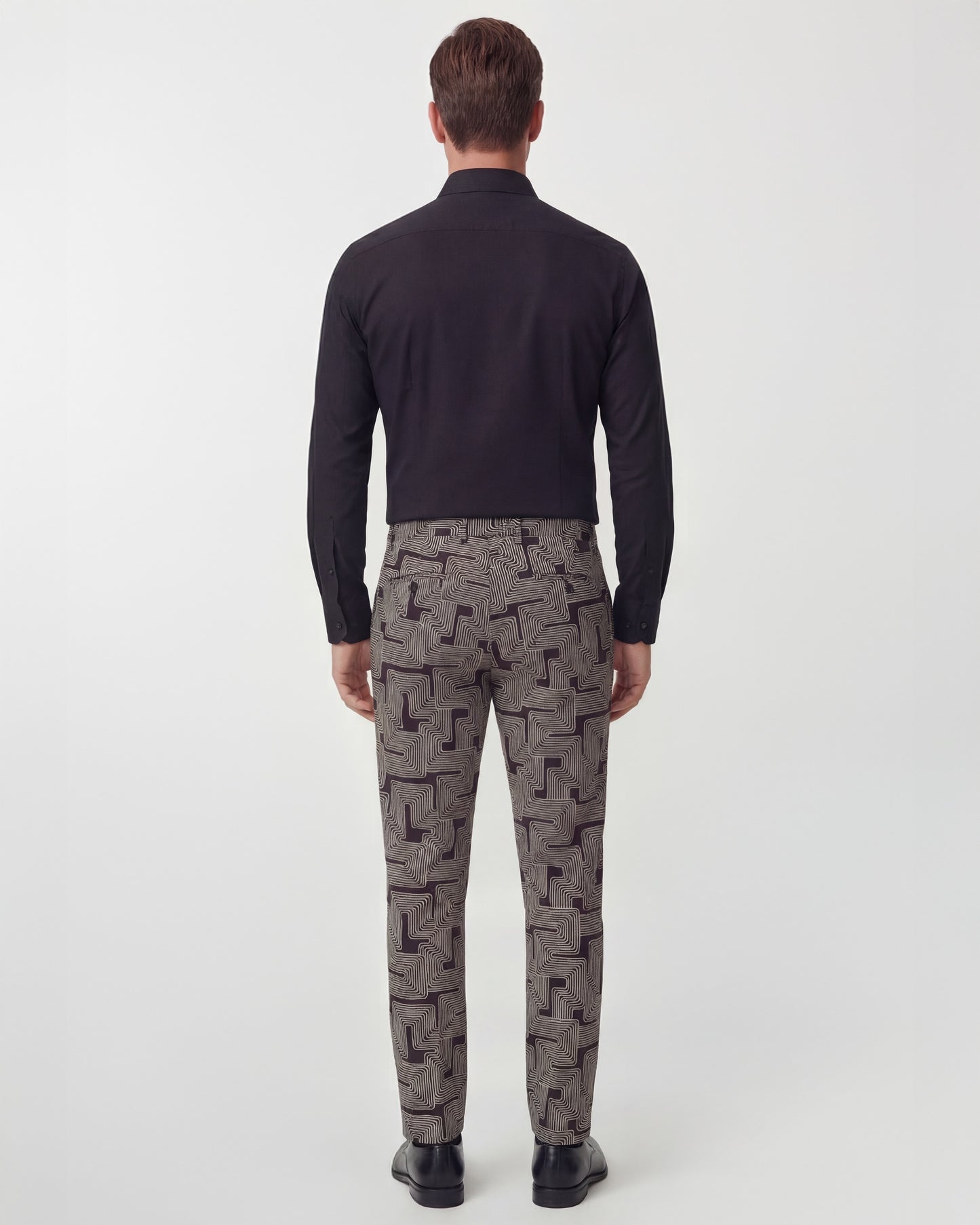 CHARLES INTER TWINE BLACK MENS TAILORED PANT