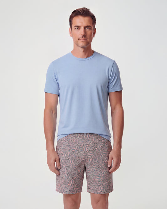 JOHN PAISLEY PILE CORAL MENS FLAT FRONT SHORT